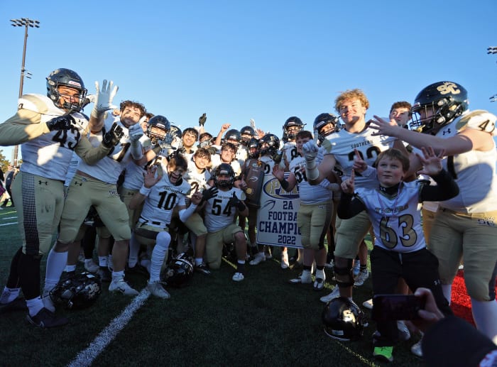 Photo of Southern Columbia celebrating 2022 PIAA Class 2A state championship by Paul Burdick